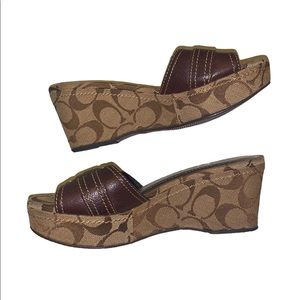 Coach wedge sandals, Sz 5